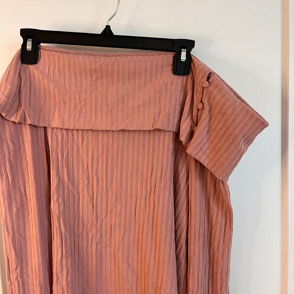 Anthropologie Pink Ribbed Off-The-Shoulder Long Sleeve Top Size 1X - Picture 9 of 9